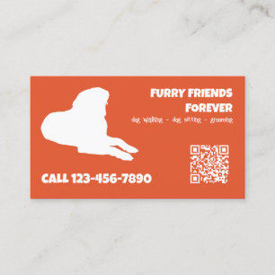 Carte De Visite Services de chien QR personnalisé