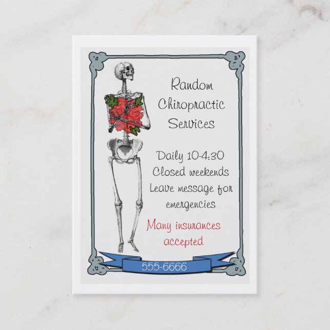 Carte De Visite services de chiropractie (Devant)