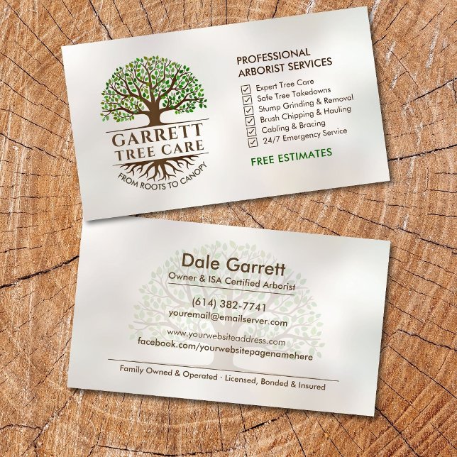 Carte De Visite Services de chirurgien arboricole arboriste profes (Créateur téléchargé)