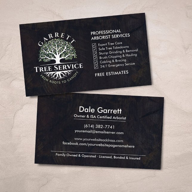 Carte De Visite Services de chirurgien arboricole arboriste profes (Créateur téléchargé)