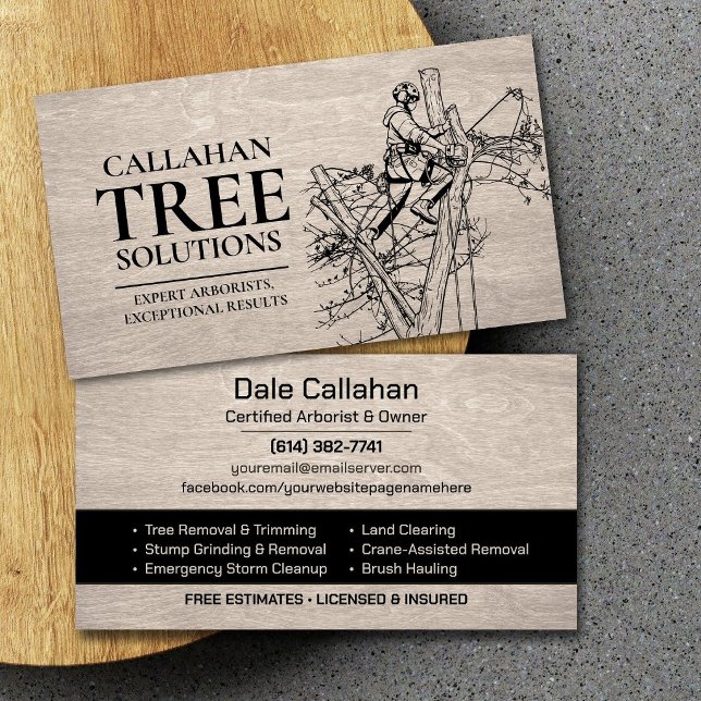 Carte De Visite Services de chirurgien arboricole arboriste profes (Créateur téléchargé)