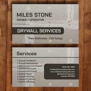 Carte De Visite Services de cloison sèche Marque de sous-traitant
