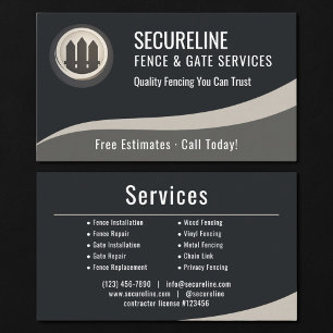 Carte De Visite Services de clôture et de portail