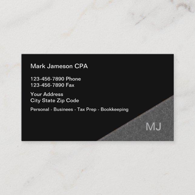 Carte De Visite Services de comptable CPA (Devant)