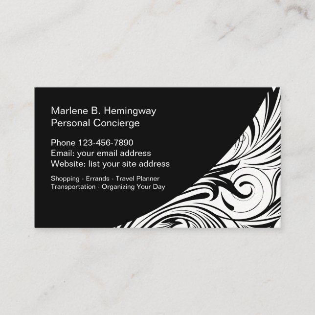 Carte De Visite Services de concierge personnel (Devant)