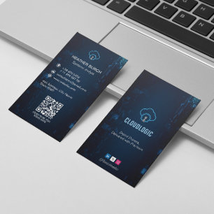 Carte De Visite Services de conseil informatique   Marine sombre f