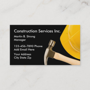 Carte De Visite Services de construction avec casque de chantier