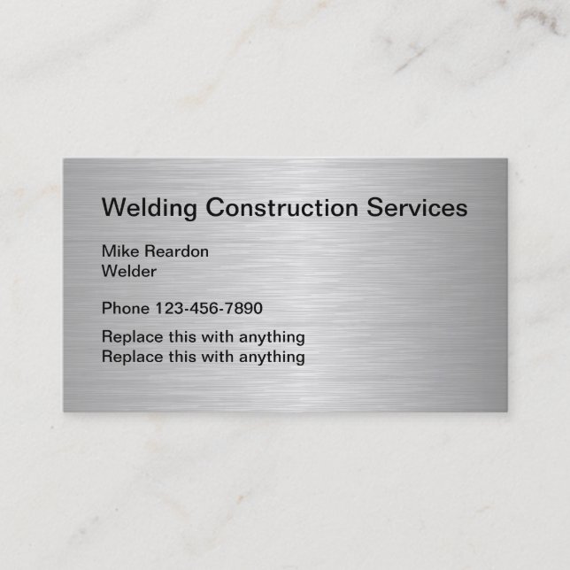 Carte De Visite Services de construction de soudage (Devant)