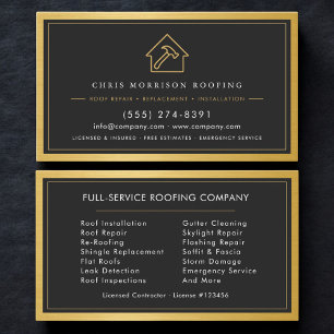 Carte De Visite Services de construction de toiture professionnell