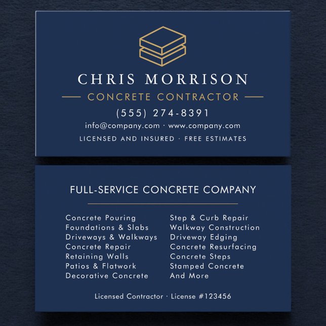 Carte De Visite Services de construction en béton (Créateur téléchargé)