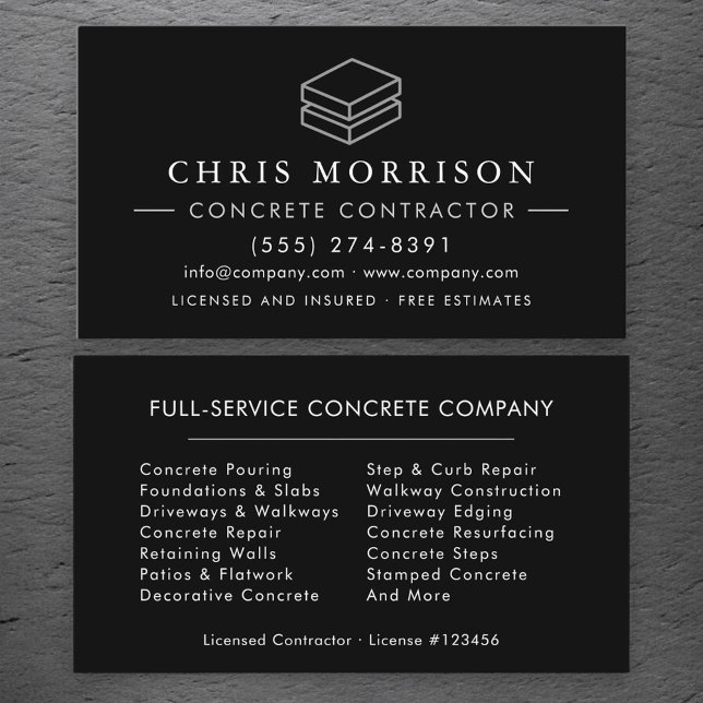 Carte De Visite Services de construction en béton ciment (Créateur téléchargé)