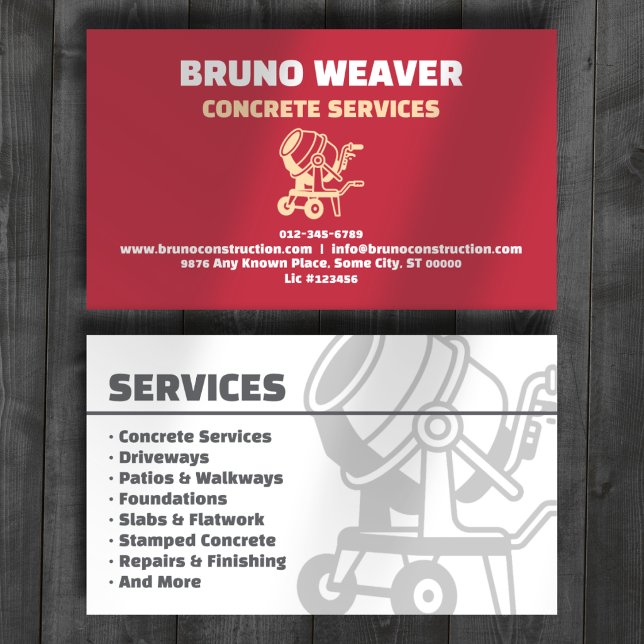 Carte De Visite Services de construction en béton Professionnel Ro (Créateur téléchargé)