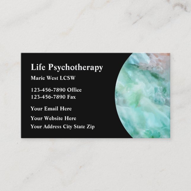 Carte De Visite Services de consultation psychothérapeute (Devant)