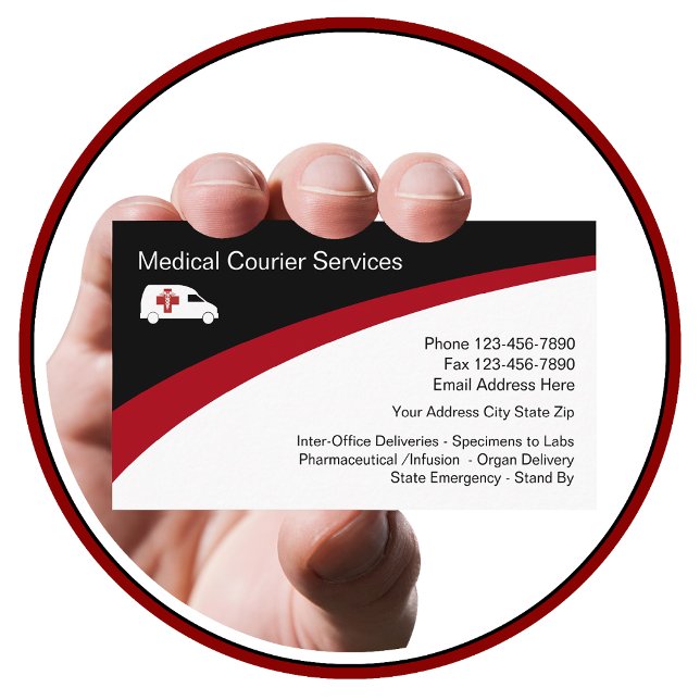 Carte De Visite Services de coursier médical (Créateur téléchargé)