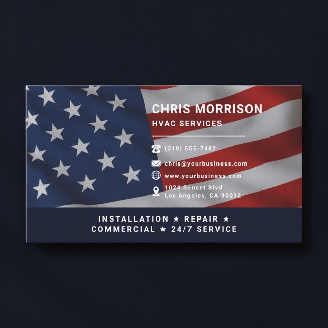 Carte De Visite Services de CVC Patriotiques Professionnels (Créateur téléchargé)