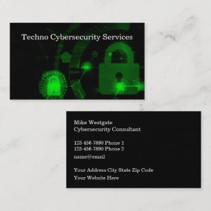 Carte De Visite Services de cybersécurité modernes double face