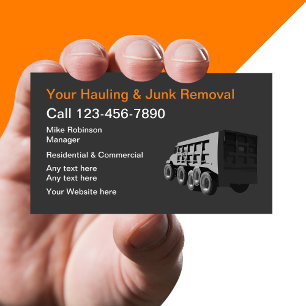 Carte De Visite Services de déblaiement et d'enlèvement de déchets