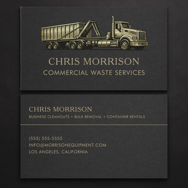Carte De Visite Services de déchets commerciaux Professionnel  (Créateur téléchargé)