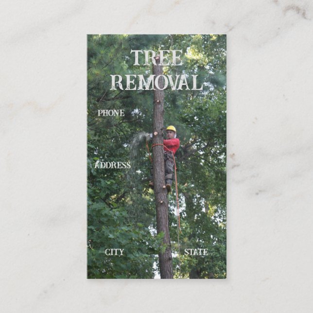 Carte De Visite Services de défrichage d'arbres (Devant)