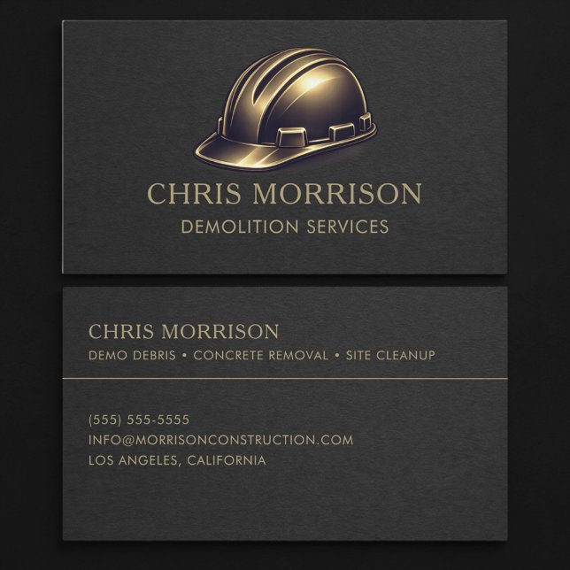 Carte De Visite Services de démolition Professionnel Casque de Cha (Créateur téléchargé)