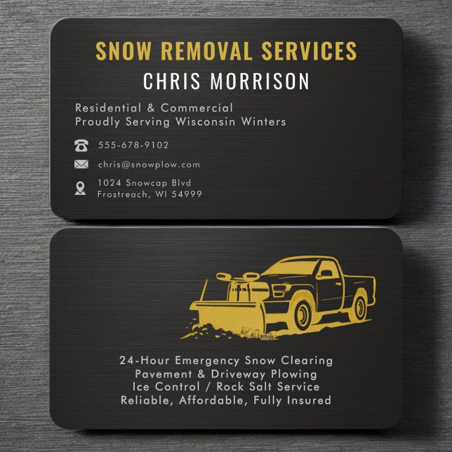 Carte De Visite Services de déneigement Professionnel (Créateur téléchargé)