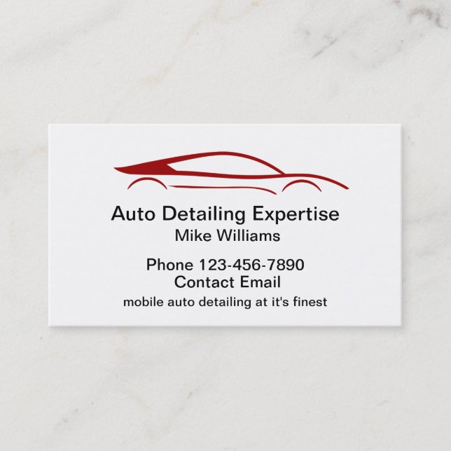 Carte De Visite Services de detailing automobile mobile (Devant)