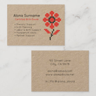 Carte de visite Services de Doula Rustique 