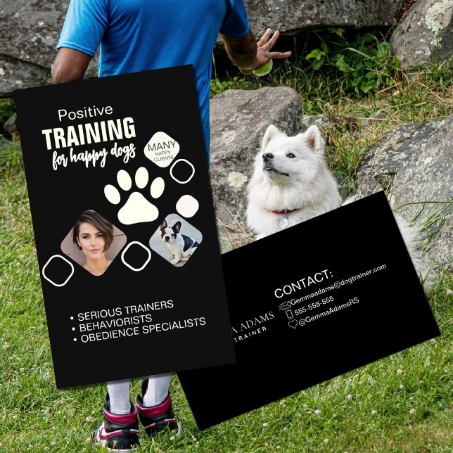 Carte De Visite Services de dresseur de chiens professionnel | Édu (Créateur téléchargé)