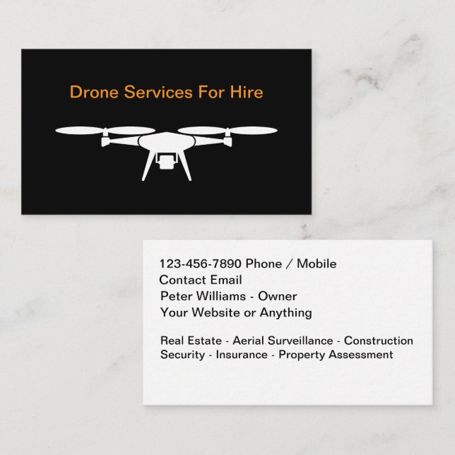 Carte De Visite Services de drone Inspections aériennes (Devant / Derrière)
