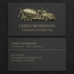 Carte De Visite Services de Entrepreneur en Béton Professionnel