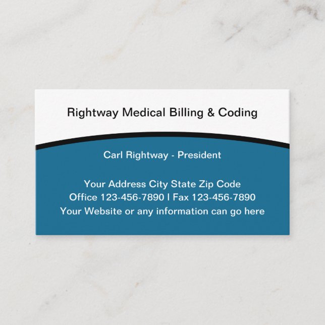 Carte De Visite Services de facturation et de codage médicaux (Devant)