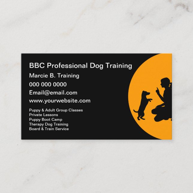 Carte De Visite Services de formation canine professionnelle (Devant)