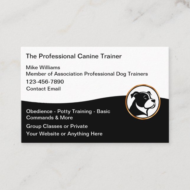 Carte De Visite Services de formation professionnelle pour chiens (Devant)