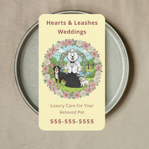 Carte De Visite Services de garde d'animaux de mariage de luxe