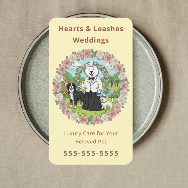 Carte De Visite Services de garde d'animaux de mariage de luxe (Créateur téléchargé)