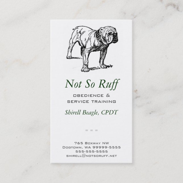Carte De Visite Services de garde de chiens professionnels (Devant)