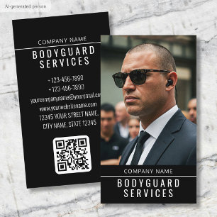Carte De Visite Services de garde du corps modernes Code QR photo 