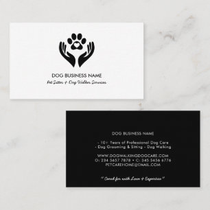 Carte De Visite Services de gardiennage d'animaux élégants