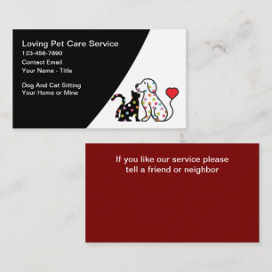 Carte De Visite Services de gardiennage de chiens et de chats bran
