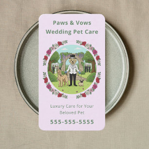Carte De Visite Services de gardiennage de mariage floral Gardien 