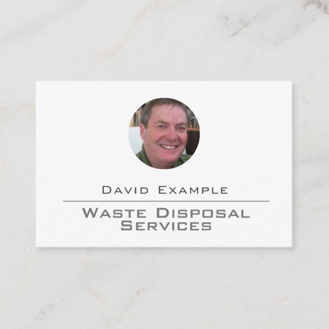 Carte De Visite Services de gestion des déchets avec photo du titu (Devant)