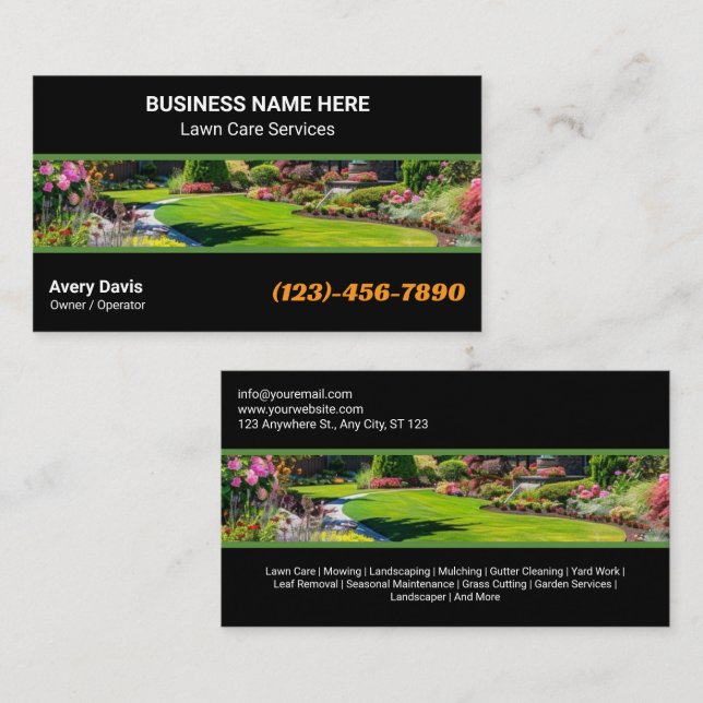 Carte De Visite Services de jardin professionnels Entretien de pel (Devant / Derrière)