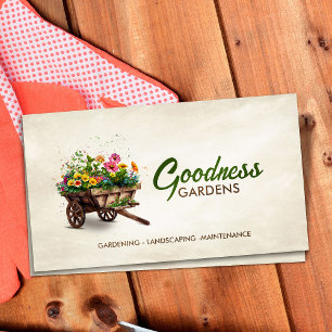 Carte De Visite Services de jardinage art aquarelle