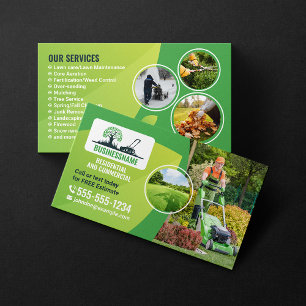 Carte De Visite Services de jardinage d'aménagement paysager d'ent