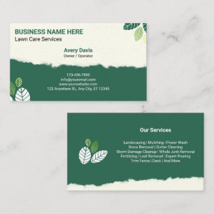 Carte De Visite Services de jardinage de la pelouse Aménagement pa