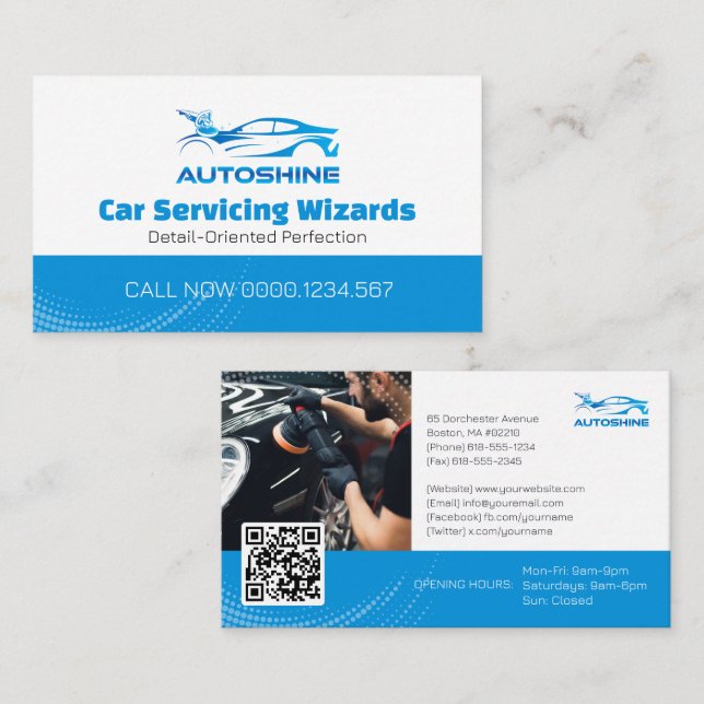 Carte De Visite Services de lavage de voiture | Professionnel (Devant / Derrière)