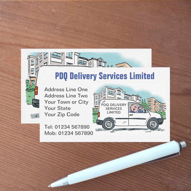 Carte De Visite Services de livraison avec nom sur la camionnette  (Créateur téléchargé)