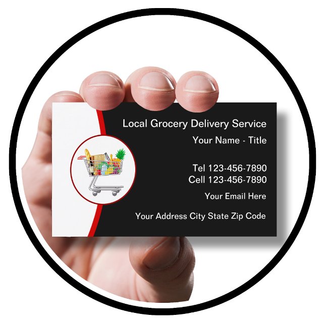 Carte De Visite Services de livraison de courses locales (Créateur téléchargé)