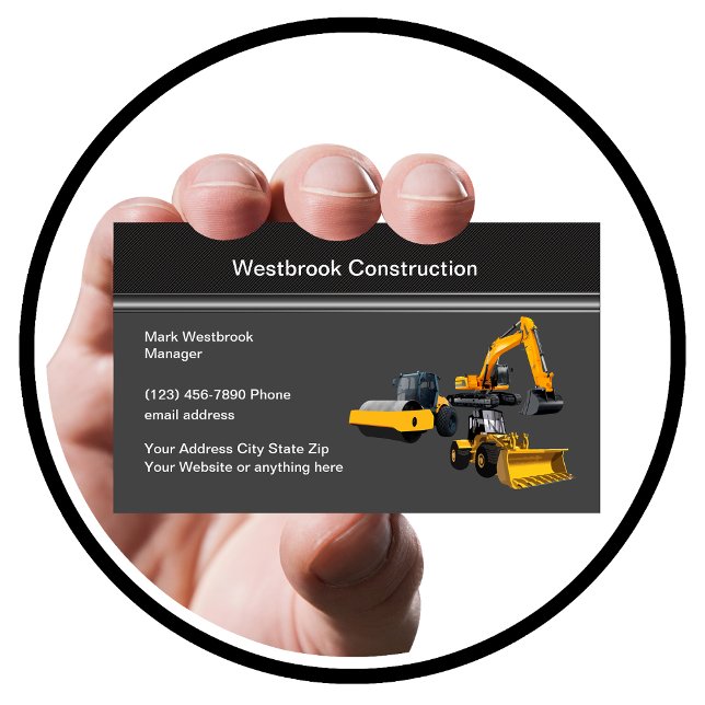 Carte De Visite Services de location d'équipement de construction (Créateur téléchargé)