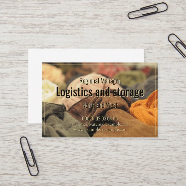 Carte De Visite Services de logistique et de stockage (Devant/Arrière en situation)